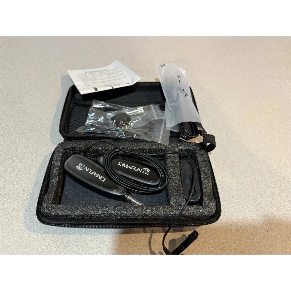 KIMAFUN Wireless Lavalier Microphone System 2.4G Wireless Lapel Microphone As Is